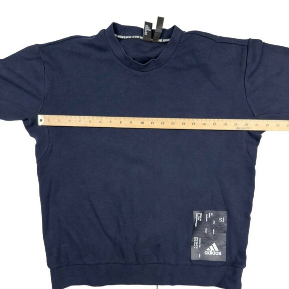 ADIDAS Athletics Tech Graphic Print Dark Blue White Crew neck Sweatshirt sz M - Picture 13 of 15